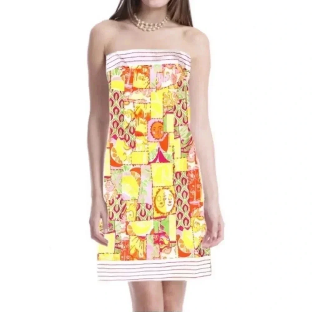 Lilly Pulitzer Happiest Hour print Strapless shift dress floral  Women’s size 4 - Picture 9 of 9